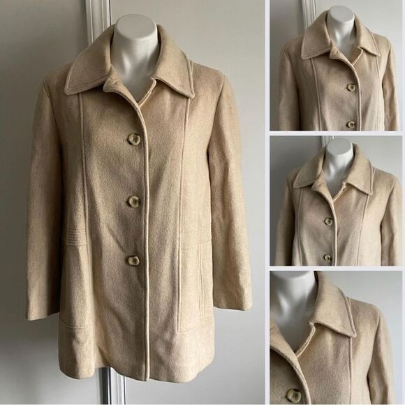 Cream Herman Kay Wool Coat, Size 14, Herman Kay Petite - Picture 1 of 12